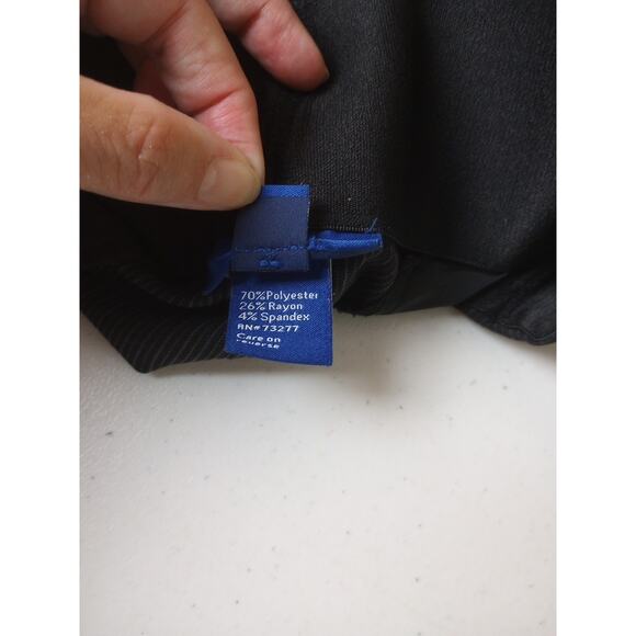 Apt 9 Women Dress Pants 10 Black Pin Striped Straight Leg - Picture 8 of 10